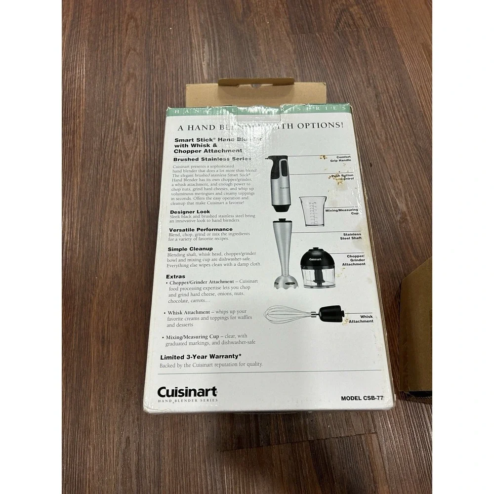 Cuisinart Smart‎ Stick® Hand Blender with Whisk & Chopper Attachment Parts Only